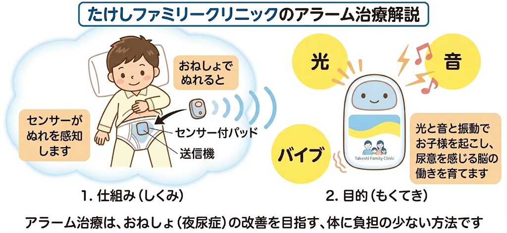 薬物療法・アラーム療法のイラスト
