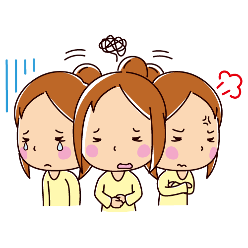 PMSの女性のイラスト