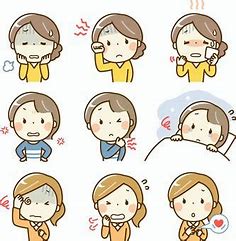 PMSの女性のイラスト