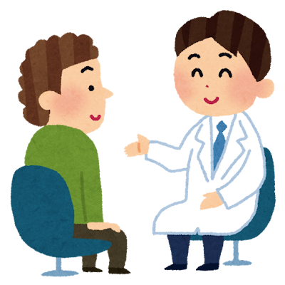 医師に相談しているイラスト